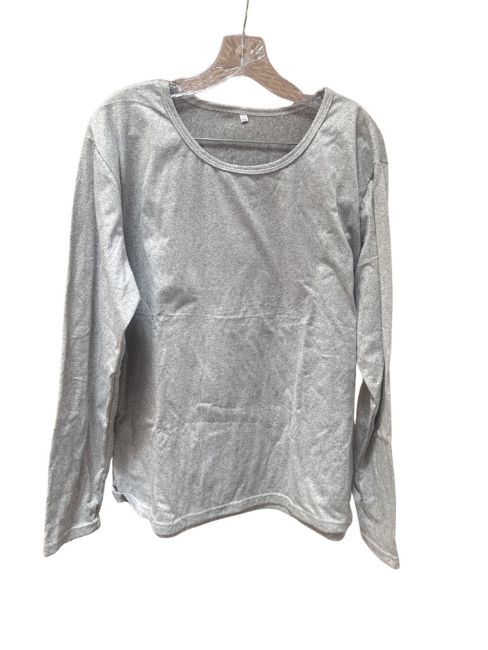 Gray Long Sleeve Scoop Neck Top - Women's 22